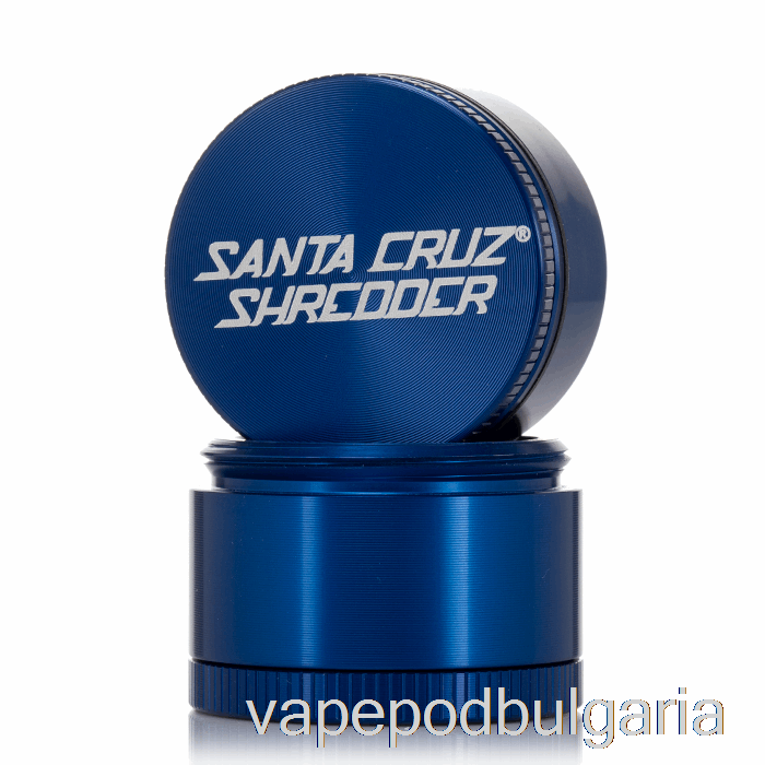 Vape 10000 Дръпки Santa Cruz Shredder 1.6inch Small 4-piece Grinder Blue (40mm)